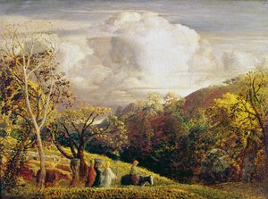 Landscape, figures and cattle